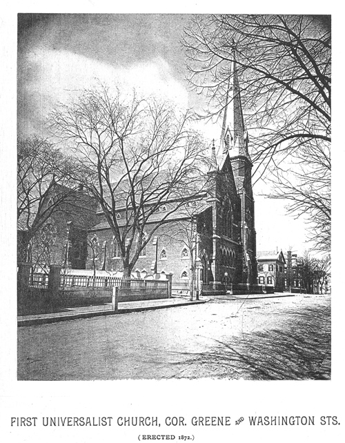 First Universalist Church Providence - erected 1872
